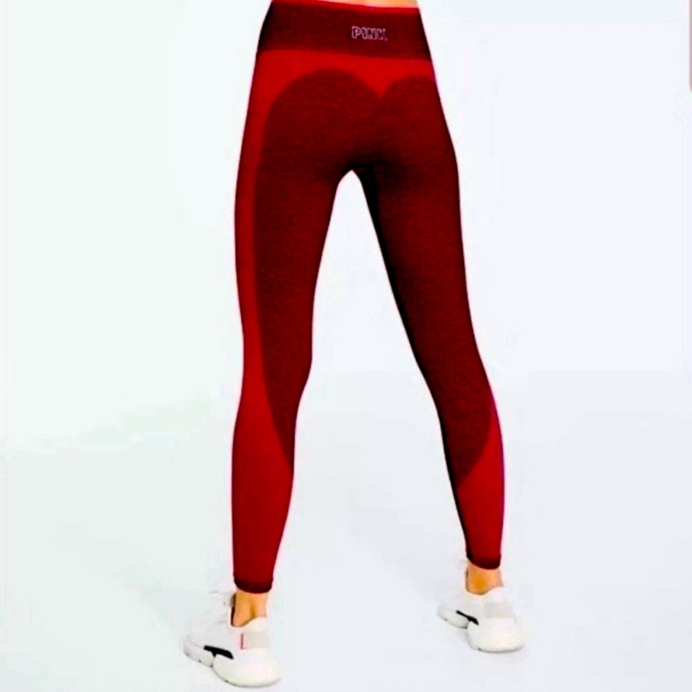PINK Victoria's Secret Red Seamless activewear workout gym Leggings Sz small